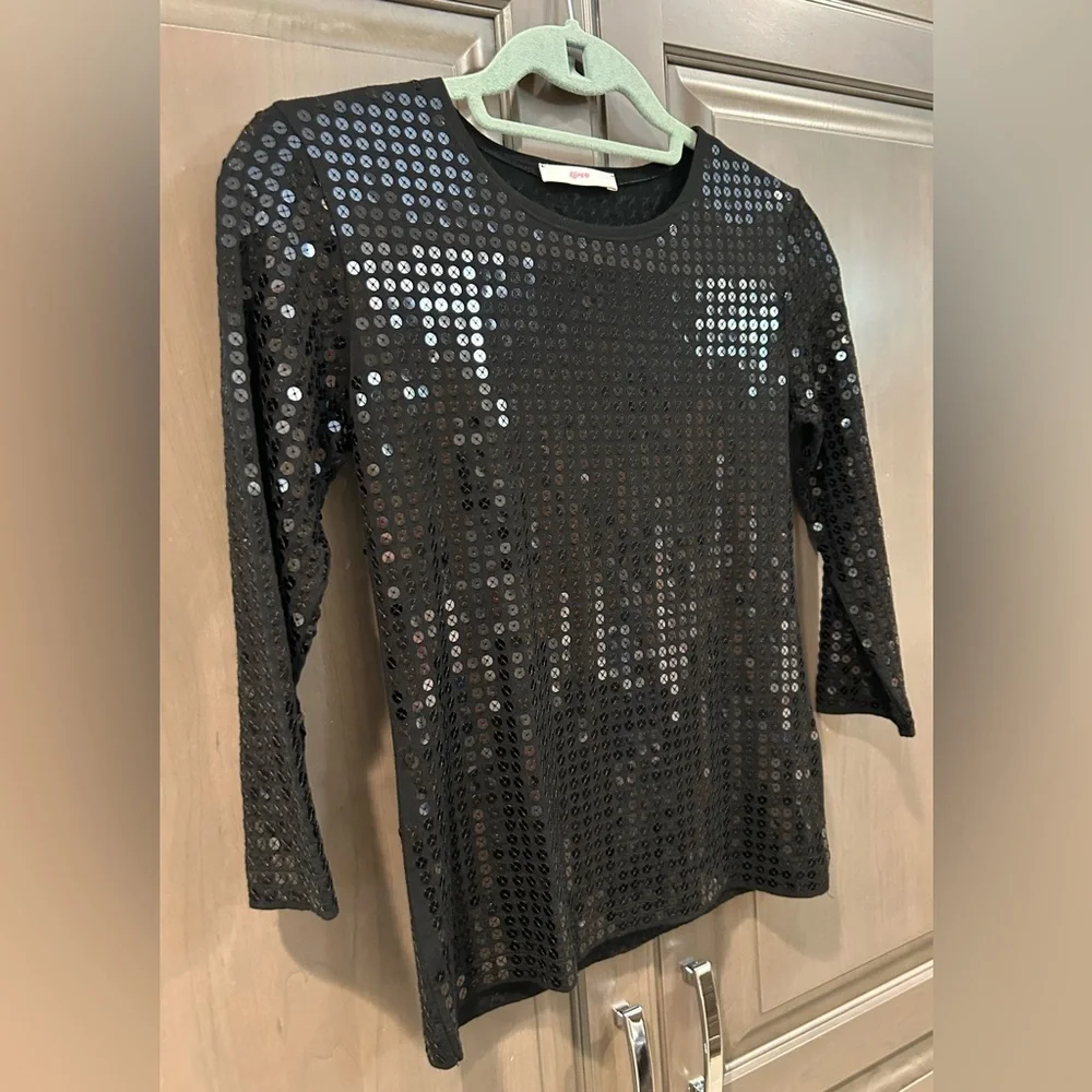 Leggiadro Sequin Tee in Black, Size 1 (Small) - Picture 5 of 10